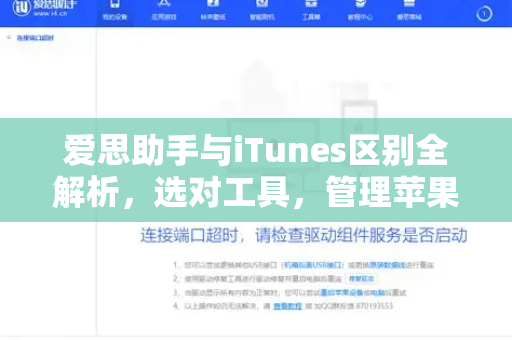 爱思助手与iTunes区别全解析，选对工具，管理苹果设备更高效